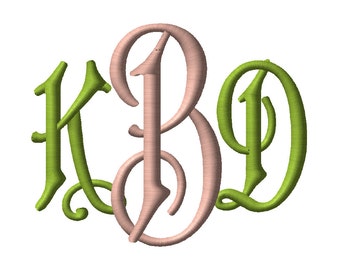 Classic Oval Monogram Font 5 Sizes Embroidery Fonts BX Embroidery Fonts PES Alphabets Digital Machine Embroidery Instant Download