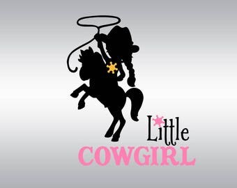 Download Little cowgirl with horse SVG Clipart Cut Files Silhouette ...