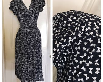Vintage 90's Wrap Bows Rene Derhy Paris Dress