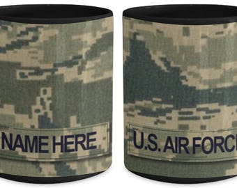 US Air Force (USAF) Senior NCO Ranks MSgt-CMSgt (E7-E9) Customized Name/Text and Rank, Personalized 15 oz Coffee Mug