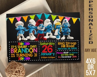 Smurfs / Smurfs Invitation / Smurfs Birthday / Smurfs Party / Smurfs Birthday Invitation / Smurfs Party Invitation / Smurfs Printable Invite