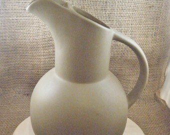 1970's Hartstone Pottery Taupe Pitcher