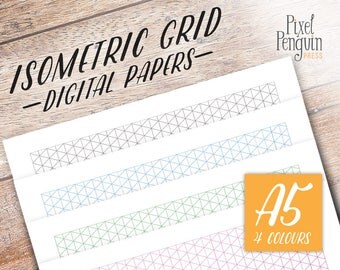 Printable Isometric Grid Paper, Bullet Journal Printable Planner Insert, A5 Planner Binder Template, Grid Notebook, Drafting Paper Download