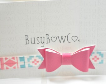 Pastel Aztec Bow -Hair bows -Headbands -Baby girl -Hair Accessories -bows-toddler-Pink-Blue-cute-pretty- girly- sparkly