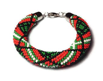 Beaded Bracelets Crochet Bracelet Nepal Bracelet Beads Glass Bead Bracelet Jewelry Womens Bracelet Roll On Bracelet Seed Bead Bracelet Gift