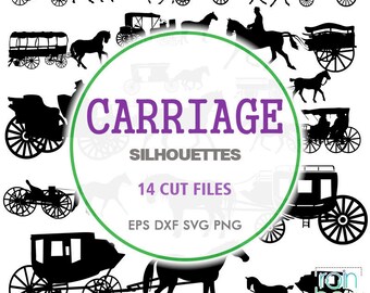 Princess Carriage Svg, Cinderella Carriage Svg, Wagon Svg, Gypsy Wagon, Horse Drawn Wagon, Horse Carriage, Vector Clipart, Png Files, EPS