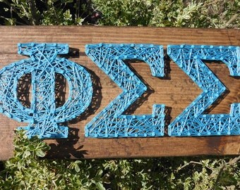 Phi Sigma Sigma String Art - 12x5.5