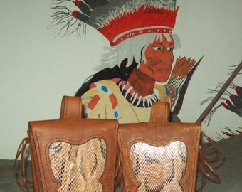 leather handmade pouch, medicine bag