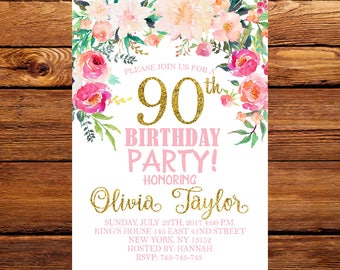 Birthday Invitation for Women Printable Template Rustic