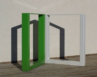Steel Bench Legs, Coffee Table Legs, Square Bench Base, Coffee Table Base, Steel Legs Powder Coated SET of 2