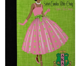 Pad folio, Portfolio, Padfolio Notebook Cover, Personalized Notebook - Personalized Sorority Notebook Alpha Kappa Alpha