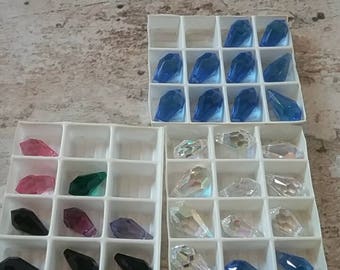 Assorted Swarovski Faceted Drop Crystals