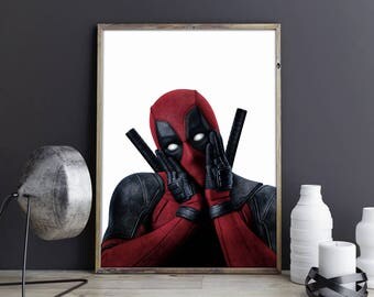 Deadpool Art Marvel Comics Superhero Marvel Heroes Deadpool Wall Art Deadpool Wall Decor Deadpool Poster Deadpool Print Deadpool Large Photo