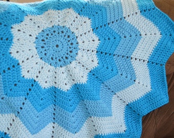 Blue Starburst Baby Blanket