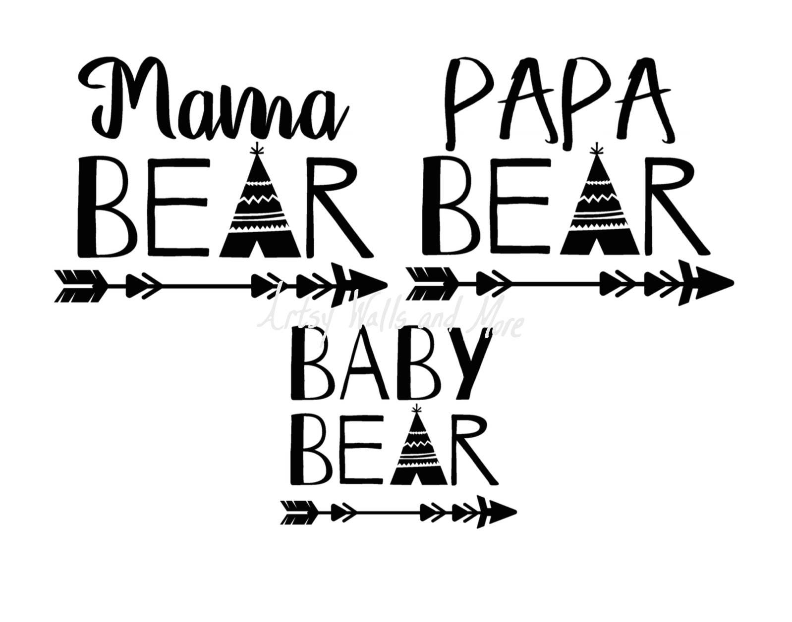 Bear family svg Mama Bear svg Papa Bear svg Baby bear svg png