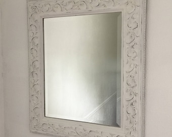 White Shabby Chic Distressed Mirror