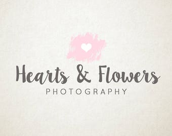 PreMade Logo, Heart, watercolour, Photography or Small Business