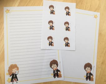 Harry Potter letter writing paper and emvelope seal set