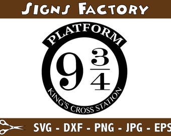 Harry Potter SVG Iron On Decal Cutting File / Clipart in Svg, Eps, Dxf, Png, Jpeg for Cricut Silhouette Universal Studios Hogwarts 9 3/4