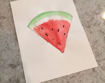 9in x 12in. Hand made water color watermelon piece.