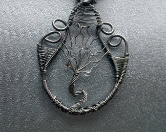 Wire wrapped tree of life pendant
