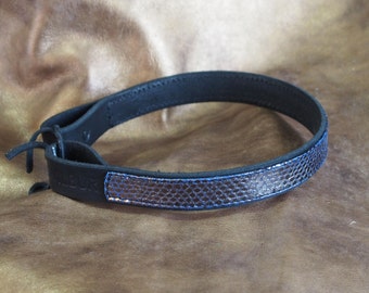 Pewter Python Leather Show Brow Band