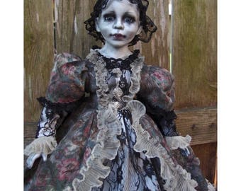 Miss Anti Belle M - Victorian Style Gothic Doll by Ugly Shyla OOAK - Creepy Doll - Victorian Doll - Ugly Art Dolls - Macabre - Oddity