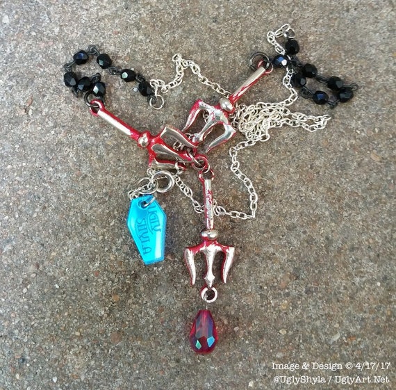 Pomba Gira Pitchfork Necklace by Ugly Shyla Patron Goddess of