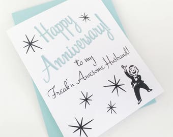 Freakn Awesome Anniversary Card. One Year Anniversary Card. Anniversary Card for Husband. 1st Anniv. Awesome Husband. Anniversary Gift.