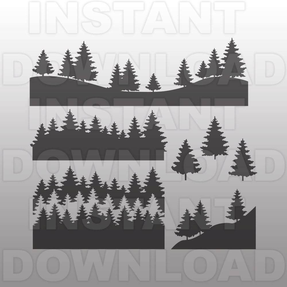 Download Christmas Tree Farm SVG FilePine Tree Forest SVGWoodland SVG