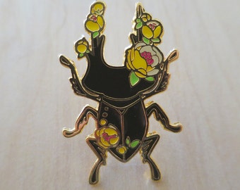 Flower Stag Beetle - Enamel Pin