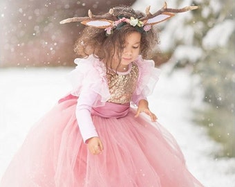 Girls Dusty Rose Tutu, Rose Pink Tulle skirt, Mauve Pink tutu, tulle skirt, ballet skirt, flower girl , wedding skirt, Rustic Wedding