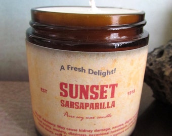 Fallout Sunset Sarsaparilla 4 oz scented soy candle
