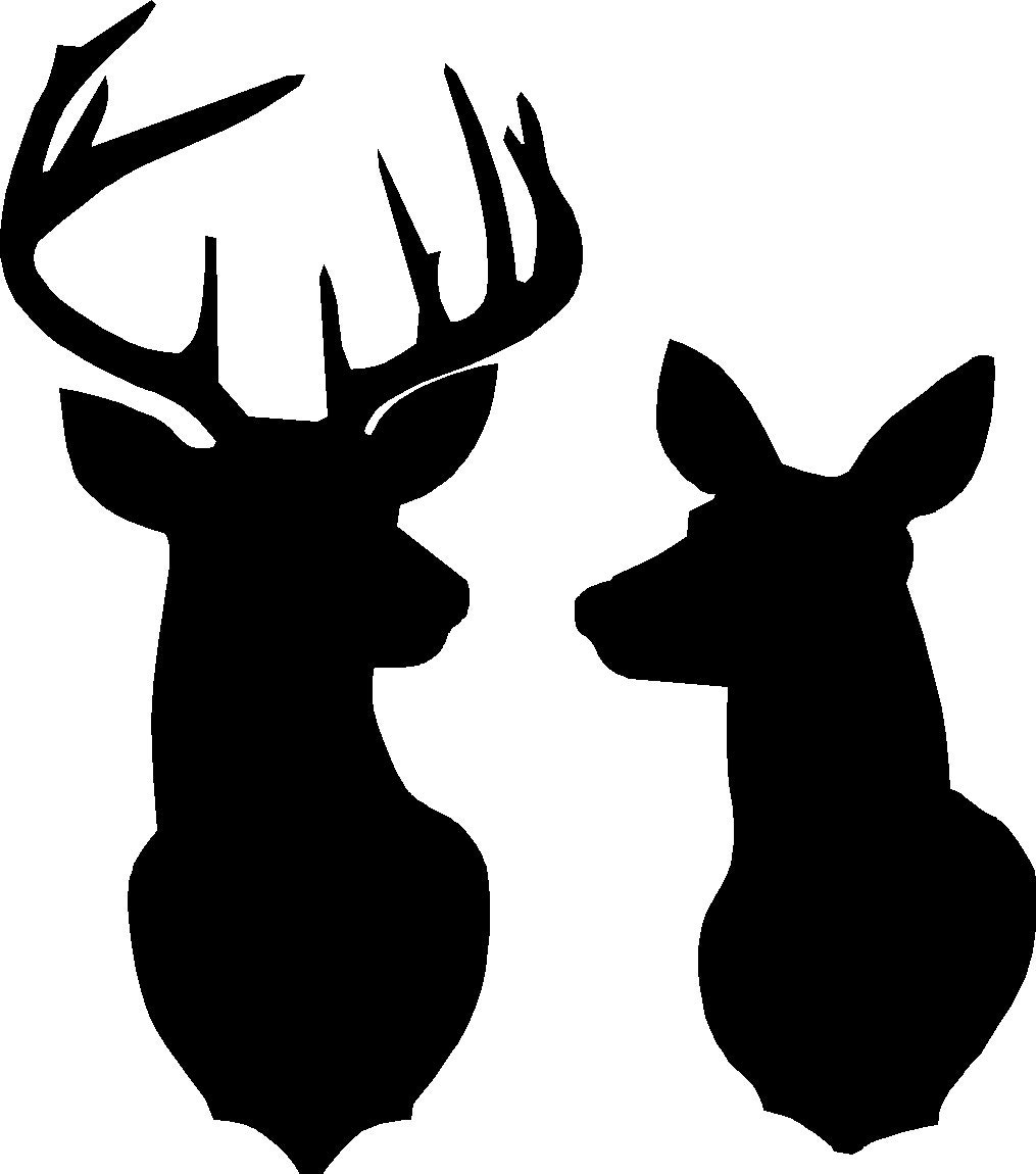 Download Buck and Doe Deer silhouette Stencil overall size approx 16