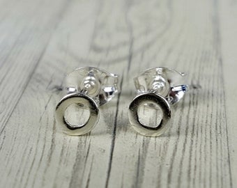Tiny silver stud earrings, 5mm teeny tiny silver stud earrings, small circle studs, solid silver studs, everyday earrings, unisex