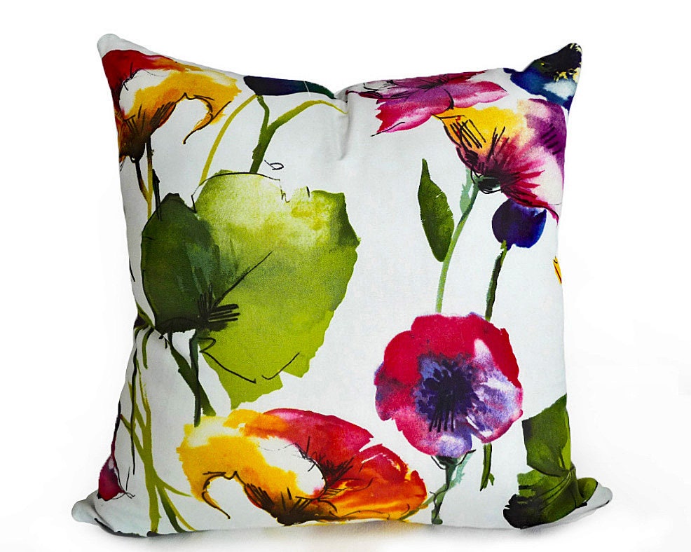 Watercolor Floral Pillows Colorful Pillow Covers Floral