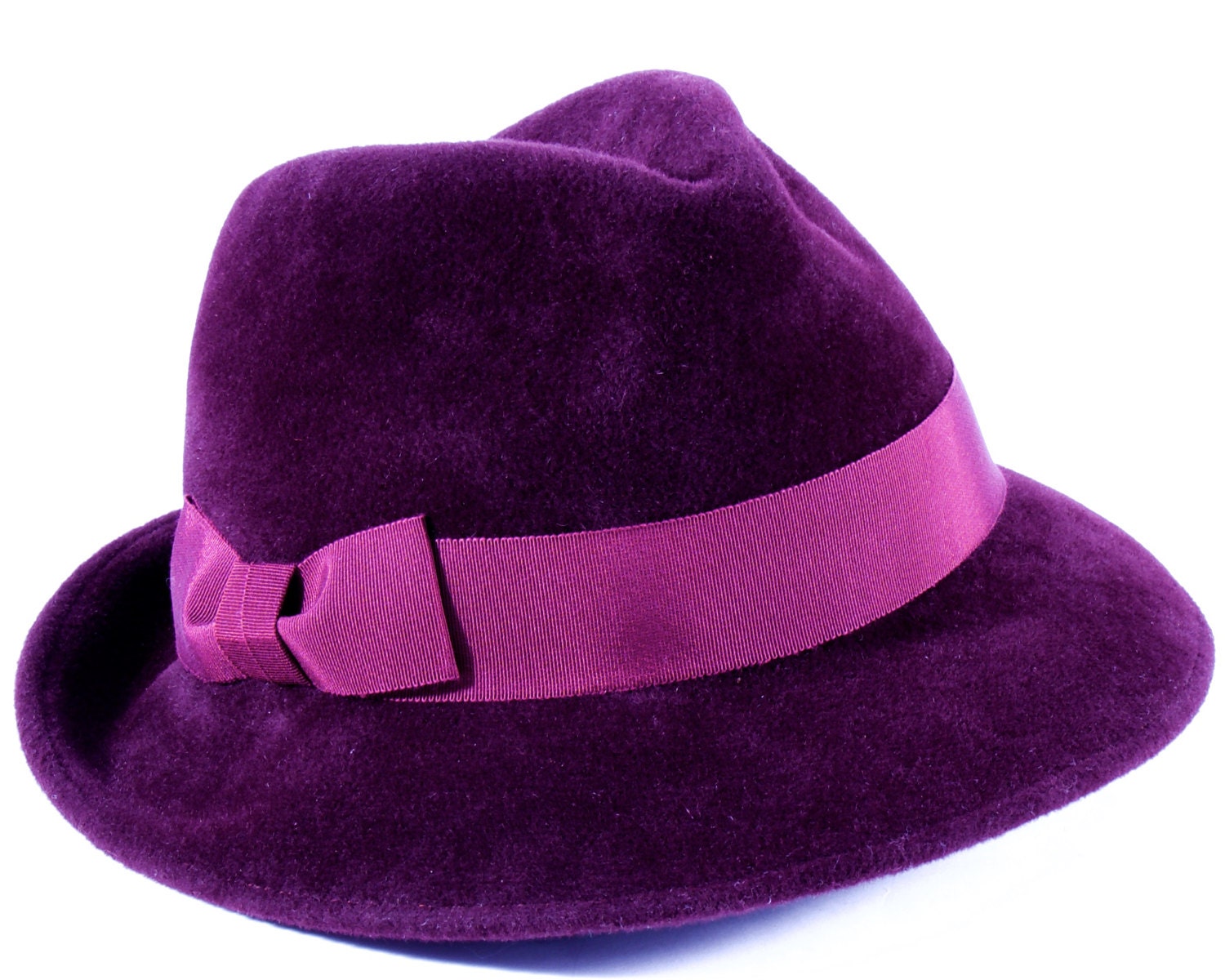 Men's Felt Hat Fedora Hat For Men Purple Burgundy Hat