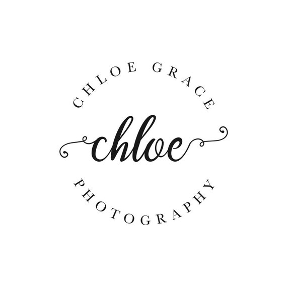 Round Handwritten Swirls Signature Photography Logo Watermark