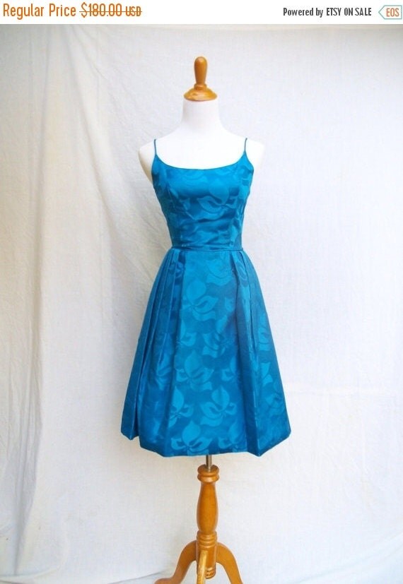 SALE 50s Royal Blue Cocktail Dress with Bolero by gottabvintage
