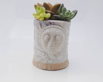 ceramic planter pot tiny garden buddha head planter