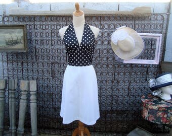60's Navy & White Polka Dot Dress by Lacoste main image 1
