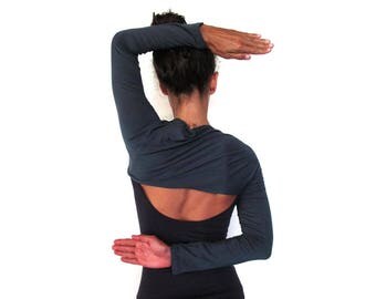 Bolero tube sleeve - scarf - arm warmer - yoga clothes - yoga top - dancewear. Black - Dark grey - Misty grey. Onesize