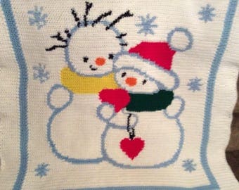 Baby Snowman Crochet Afghan Blanket Throw ~~~~~ So Sweet ~~~~