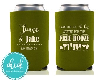 Custom Wedding Favors Can Coolers Came for the I Do's