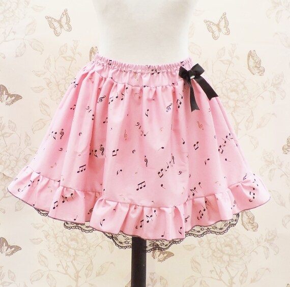 Kawaii lolita skirt cute notes musical keyboard japanese