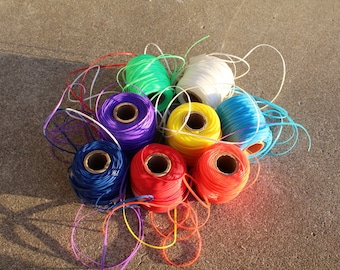 Vintage Plastic Lanyard Lacing Destash Lot Bright Colors Kids Crafting Yardage Blue Purple Red Yellow White Rainbow