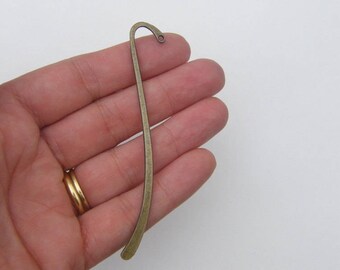 BULK 10 Bookmarks 87 x 14mm antique bronze tone