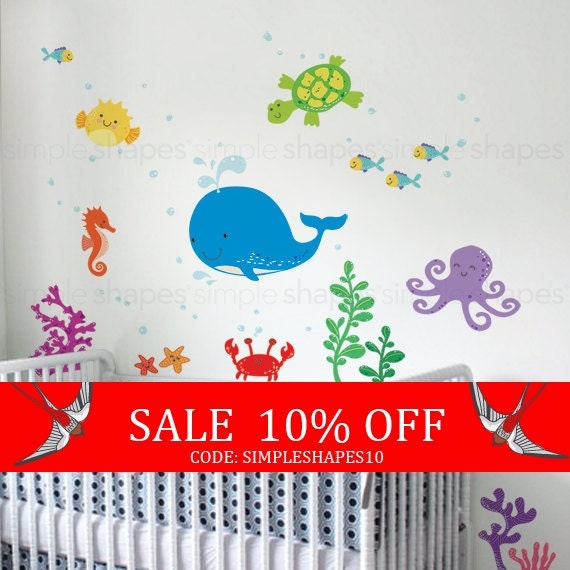 Sale Under the Sea Decal Under the Sea Nursery by SimpleShapes
