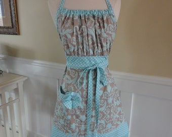 By the Seashore ~ Gathered Gabrielle - 4RetroSisters Womens Full Apron