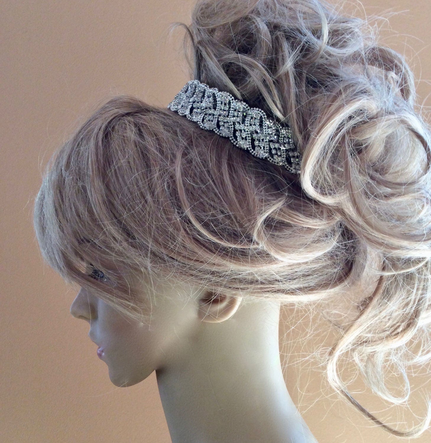 Rhinestone Beaded Headband Bridal Headpiece Formal Wear